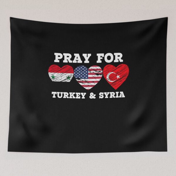 Item preview, Pray For Turkey And Syria Flag designed and sold by ChesterGolson.