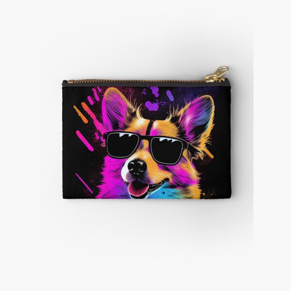 Item preview, Cute Corgi Artwork in 80's Retrowave, Synthwave Style, Dog Art, Pet designed and sold by SnorbelDesign.