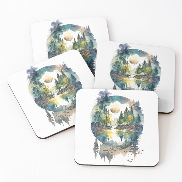 Item preview, Mountain lake surrounded with trees designed and sold by SMCLN.