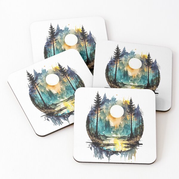 Item preview, Mountain lake surrounded with trees - 1 designed and sold by SMCLN.