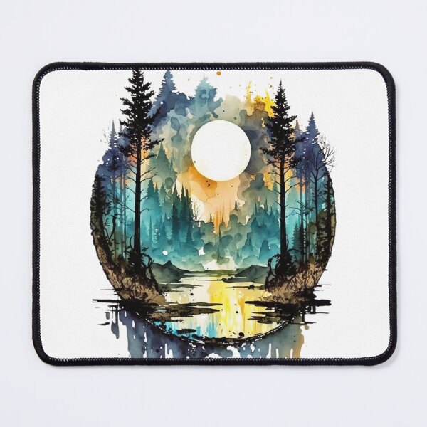 Item preview, Mountain lake surrounded with trees - 1 designed and sold by SMCLN.