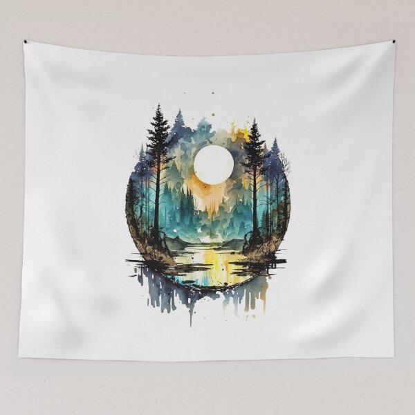 Item preview, Mountain lake surrounded with trees - 1 designed and sold by SMCLN.