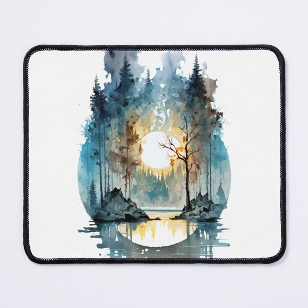 Item preview, Mountain lake surrounded with trees - 2 designed and sold by SMCLN.