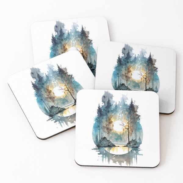 Item preview, Mountain lake surrounded with trees - 2 designed and sold by SMCLN.