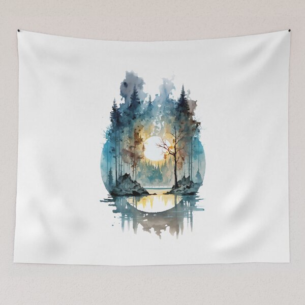Item preview, Mountain lake surrounded with trees - 2 designed and sold by SMCLN.