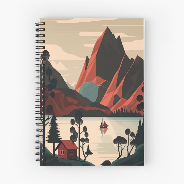 Item preview, Simplified Geometric Norway Fall Landscape Illustration designed and sold by Frozen Memories Studio.
