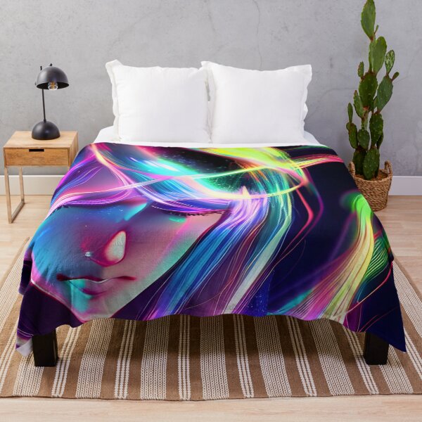Item preview, Girl portrait in laser shadow - hologram style designed and sold by Dalive.