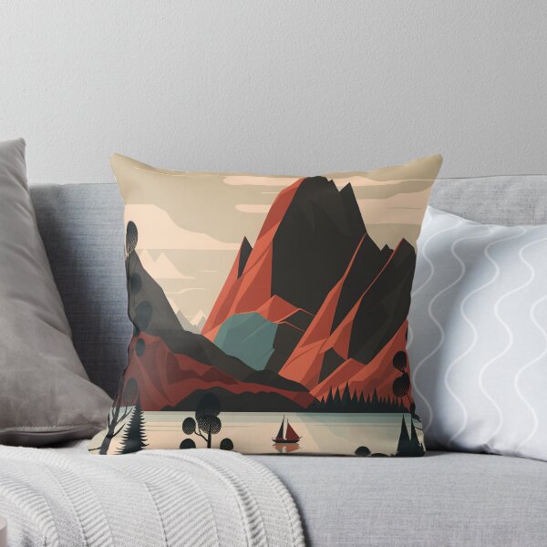Item preview, Simplified Geometric Norway Fall Landscape Illustration designed and sold by Frozen Memories Studio.