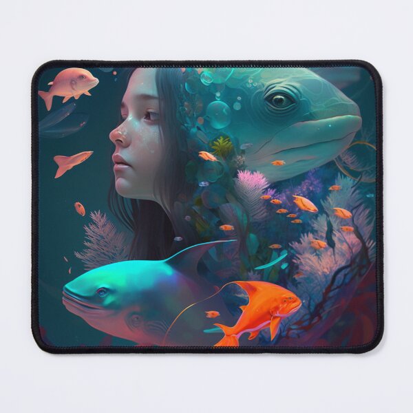 Item preview,  a painting of a woman and a fish designed and sold by Denzel002.
