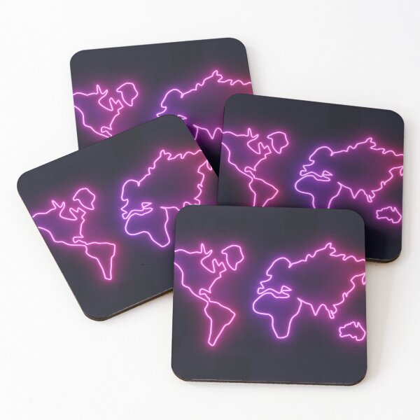 Item preview, Glowing World Map on Black  designed and sold by FireFXStudio.