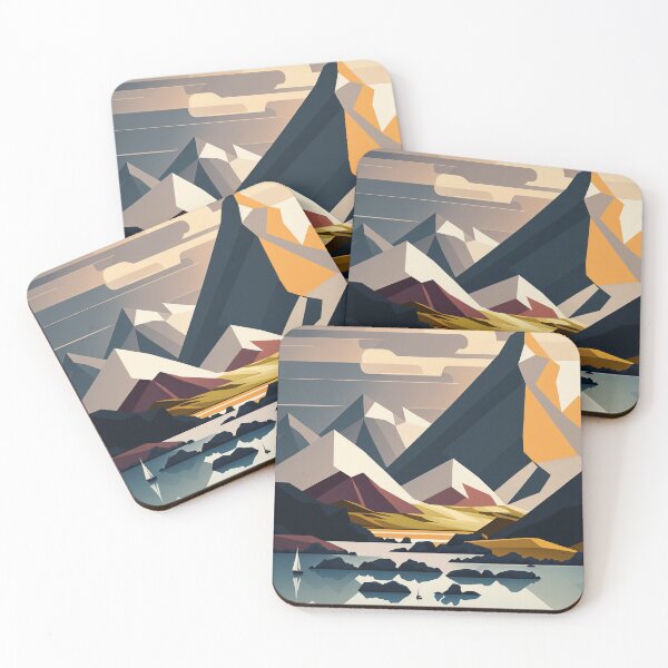 Item preview, Simplified Geometric Norway Winter Landscape Illustration designed and sold by Frozen Memories Studio.