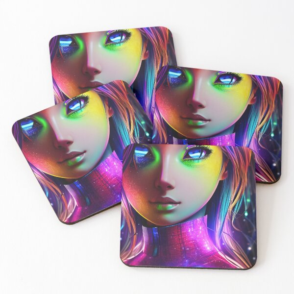 Item preview, Manga Girl with Big Eyes - Hologram Style designed and sold by Dalive.