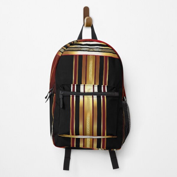 Item preview, Greek Key Red Black Gold Striped designed and sold by Yiorgos Designs.