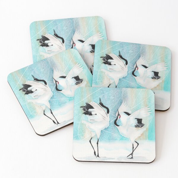 Item preview, Watercolor dancing japanese cranes designed and sold by MaryWatercolor.