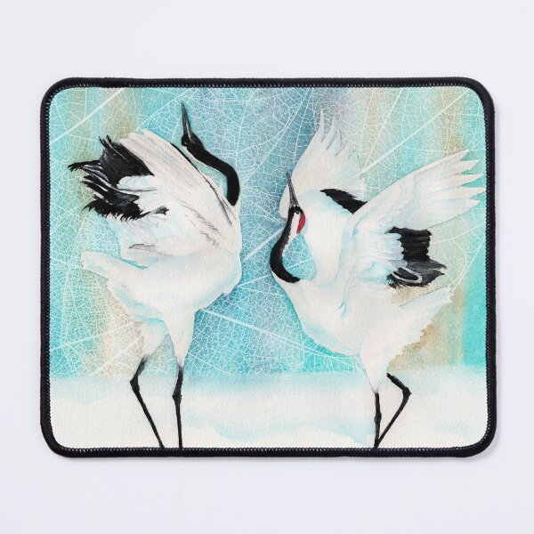 Item preview, Watercolor dancing japanese cranes designed and sold by MaryWatercolor.