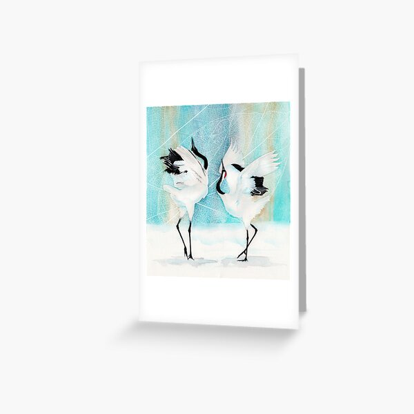 Artikel-Vorschau von Aquarell tanzende japanische Kraniche, designt und verkauft von MaryWatercolor.