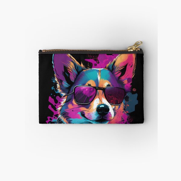 Item preview, Super Cute Corgi Art in 80's Retrowave, Synthwave Style, Dog Art, Pet designed and sold by SnorbelDesign.