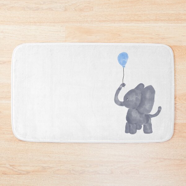 Item preview, Cute kids watercolor drawing of an elephant with a blue balloon designed and sold by Gwebbel.