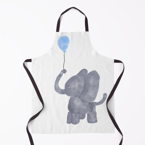Item preview, Cute kids watercolor drawing of an elephant with a blue balloon designed and sold by Gwebbel.