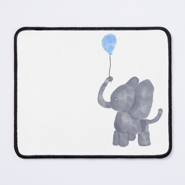 Item preview, Cute kids watercolor drawing of an elephant with a blue balloon designed and sold by Gwebbel.