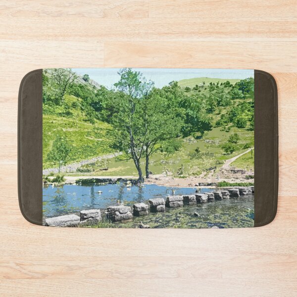 Item preview, Dovedale Stepping Stones Derbyshire Peak District travel poster designed and sold by BarbaraGlebska.