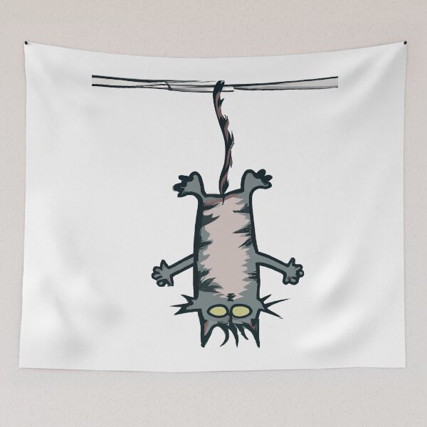 Item preview, Cat hanging from the branch - cool comic kitty designed and sold by Monkonthehill.