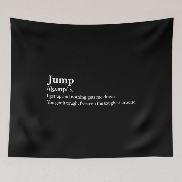 Artikelvorschau, Van Halen Aesthetic Quote Lyrics Motivational Jump Black entworfen und verkauft von StickTheSong.