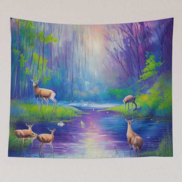 Item preview, The Mystical Waters of the Deer's Oasis designed and sold by WBP Mart.