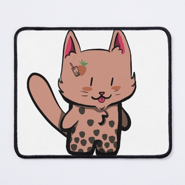 Item preview, Strawberry Bubble Tea Chibi Cat designed and sold by Partially-Rye-P.