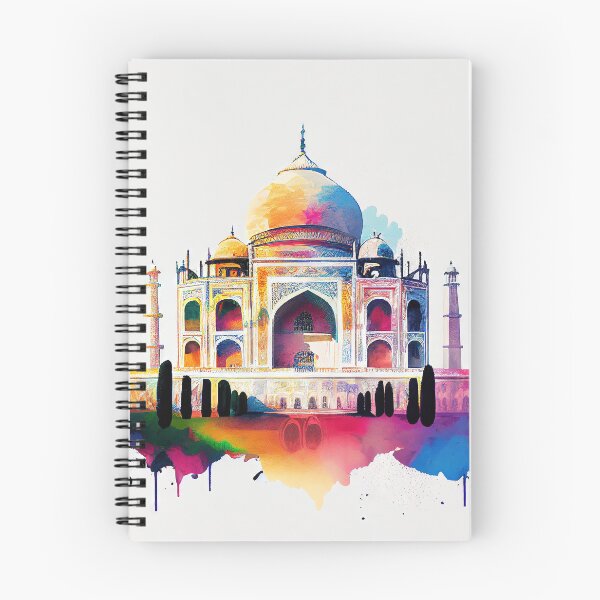 Item preview, taj mahal colourful image on white background  designed and sold by FireFXStudio.