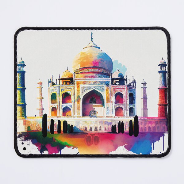 Item preview, taj mahal colourful image on white background  designed and sold by FireFXStudio.
