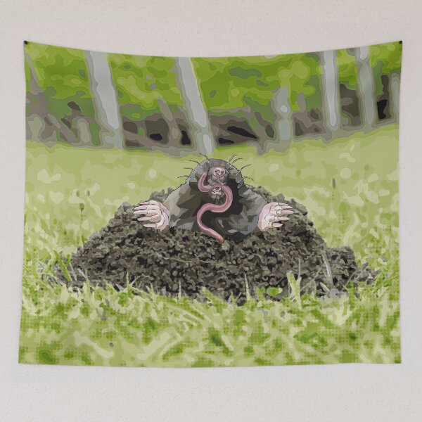 Item preview, Mole molehill by BeeFoxTree, mole illustration designed and sold by BeeFoxTree.