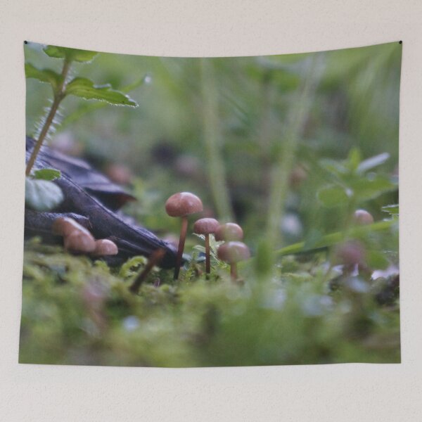 Item preview, Tiny Mushrooms in the Wet Grass designed and sold by Nalinne Jones.