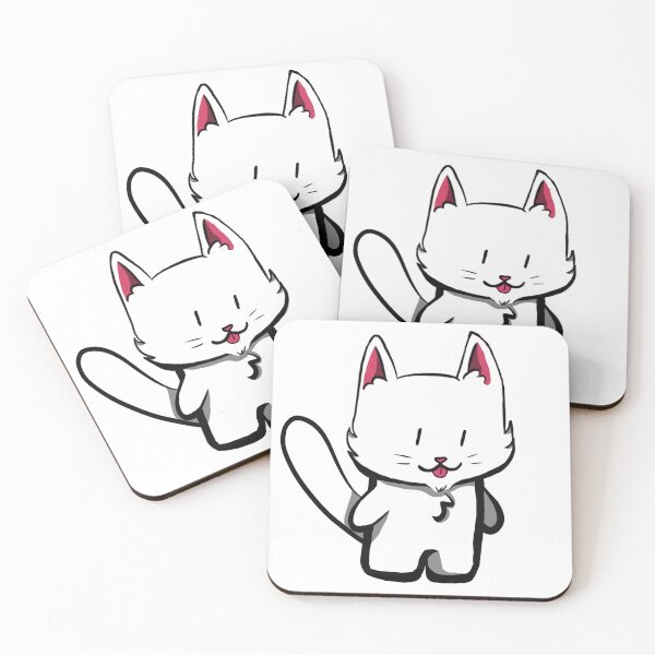 Item preview, White Chibi Cat designed and sold by Partially-Rye-P.