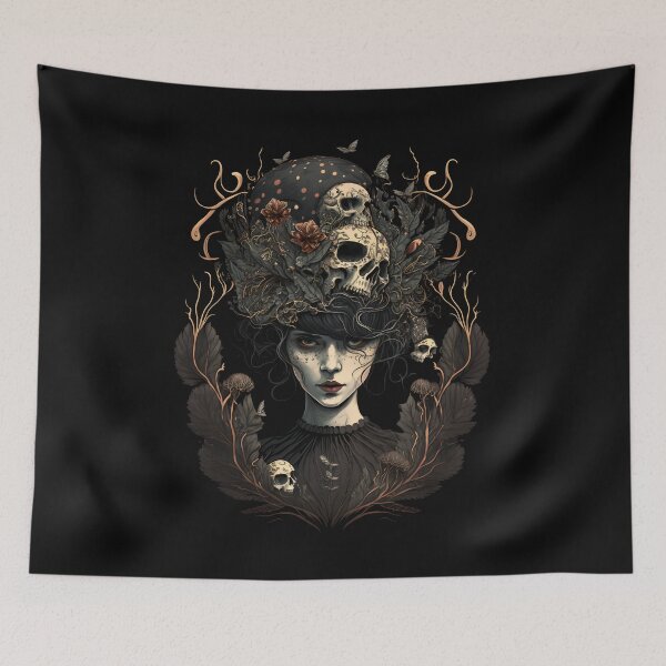 Item preview, Whimsigothic Witch with Skulls designed and sold by Rike Mayer.