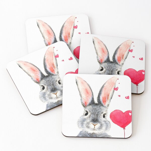 Item preview, Watercolor bunny with heart designed and sold by MaryWatercolor.