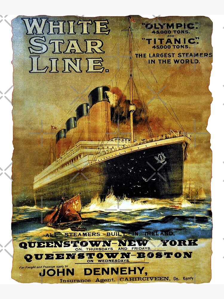 Titanic Sailing Ship Cruise Vintage Poster T-Shirt Titanic Sailing Ship Cruise Vintage Poster T-Shirt