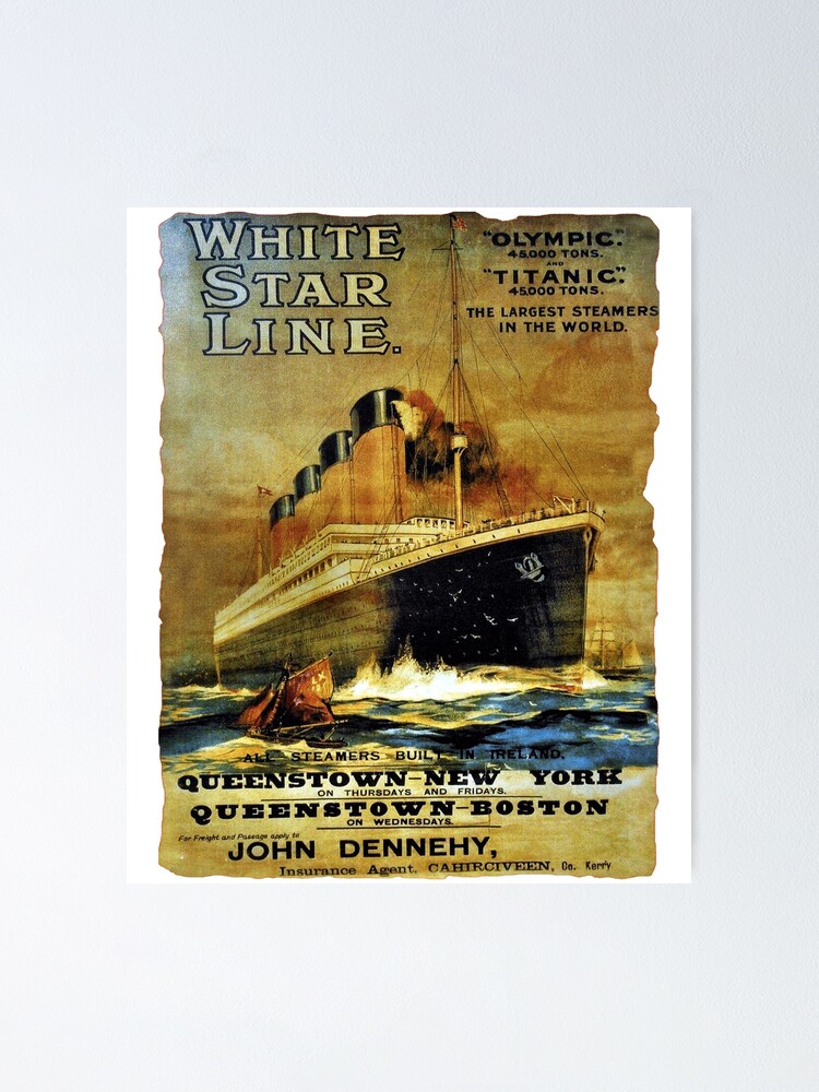 Titanic Sailing Ship Cruise Vintage Poster T-Shirt Titanic Sailing Ship Cruise Vintage Poster T-Shirt
