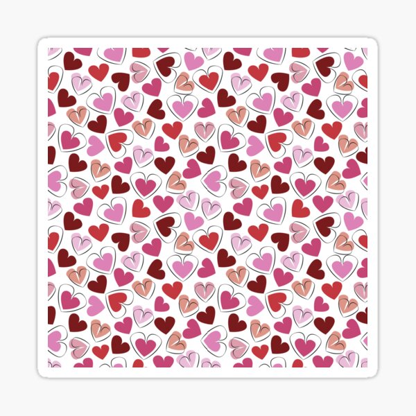 Lovely Hearts in Pink Flare Sticker