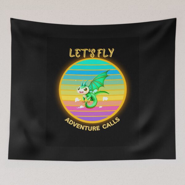 Item preview, Green Dragon with Green Wings Let's Fly Adventure Calls  designed and sold by HanaiPrint.