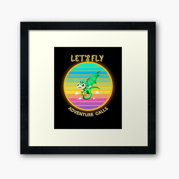 Item preview, Green Dragon with Green Wings Let's Fly Adventure Calls  designed and sold by HanaiPrint.