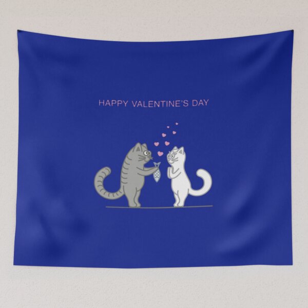 Item preview,  happy valentine day-Couple Of Cats In Love Sit In Heart Pssion designed and sold by MetooStore  ⭐⭐⭐⭐⭐.