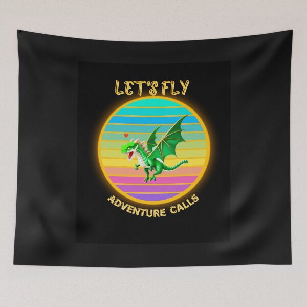 Item preview, Raging Green Dragon is Waiting to Fly Because Adventure is Calling designed and sold by HanaiPrint.