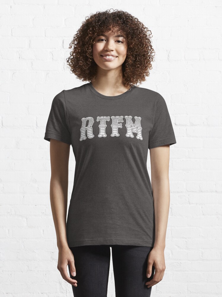 Alternate view of RTFM - Read The Fine Manual White Western Style Design Essential T-Shirt