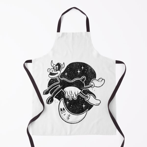 Item preview, cow jumping over the moon retro cartoon designed and sold by WhistlingSnail.