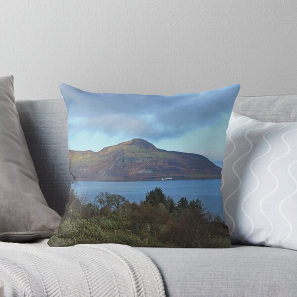 Holy Isle view Throw Pillow
