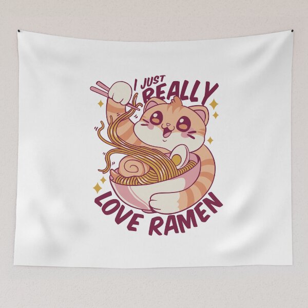 Item preview, Kawaii cat eating ramen designed and sold by Dase23.