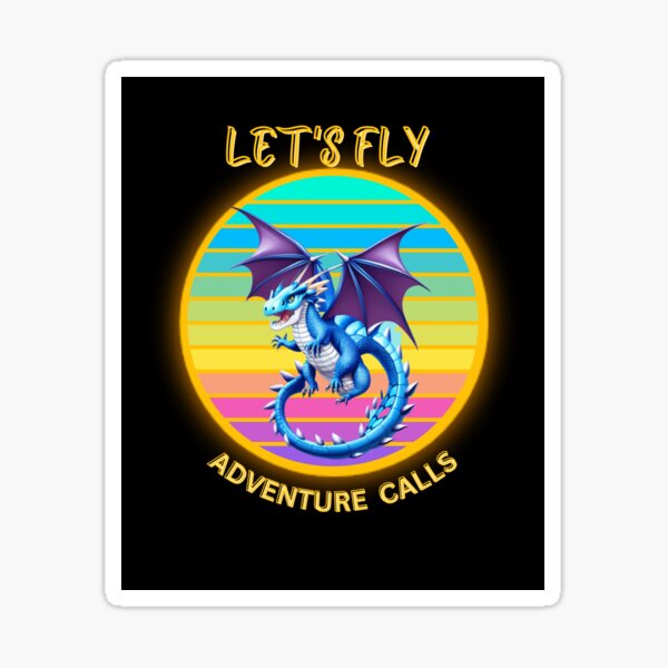 Item preview, Blue Dragon with Purple Wings Wants You to Fly with Him as Adventure Calls designed and sold by HanaiPrint.