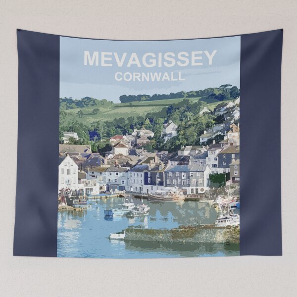 Item preview, Mevagissey, Cornwall. Cornish gift. Kernow fishing harbour designed and sold by BarbaraGlebska.