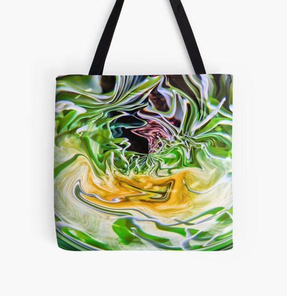 brilliant green round abstract shape All Over Print Tote Bag